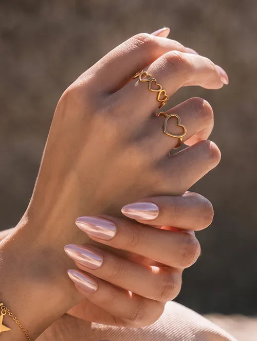 Anillo Corazón Romance Doré de Acero Inoxidable con Baño Dorado | Steelo Joyas