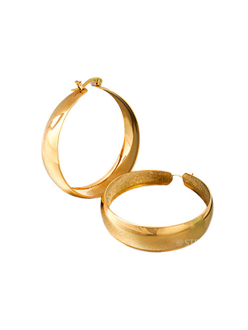 Argollas Gitana de Acero Quirúrgico 316L Top Baño PVD de Oro18K
