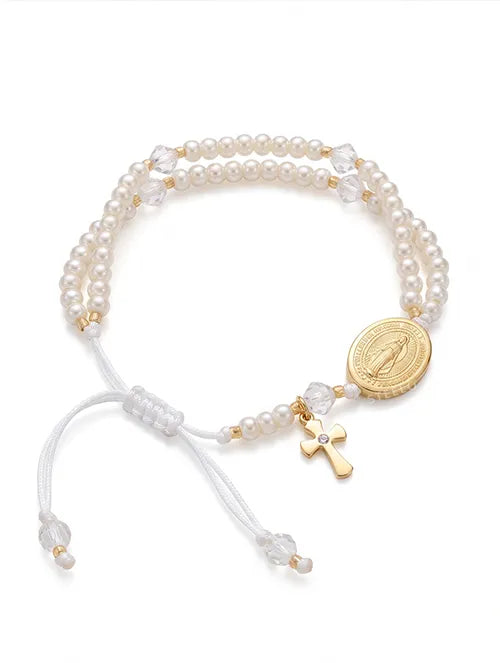 Pulsera Denario Handmade con Mostacillas Checas y Dijes de Acero Inox Baño Dorado | Steelo Joyas