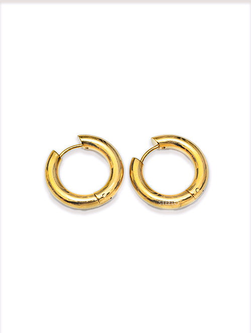 Argollas de Acero Baño Dorado Maxi