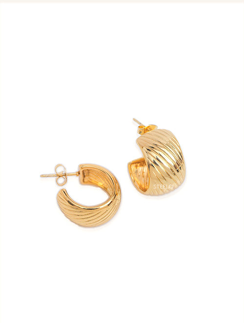 Argollas de Acero Quirúrgico Baño Dorado Rachel