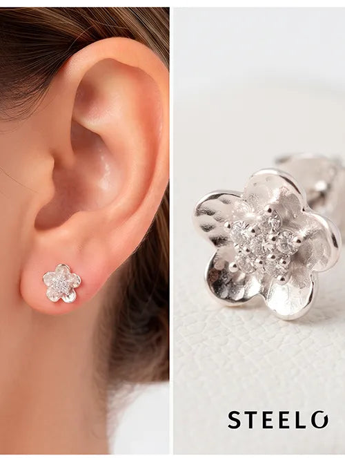 Aretes Flor de Plata 925