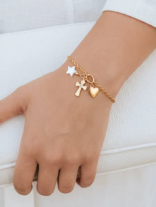 Pulsera Esperanza Handmade de Acero Quirúrgico 316L con Baño PVD de Oro 18K Waterproof | Steelo Joyas