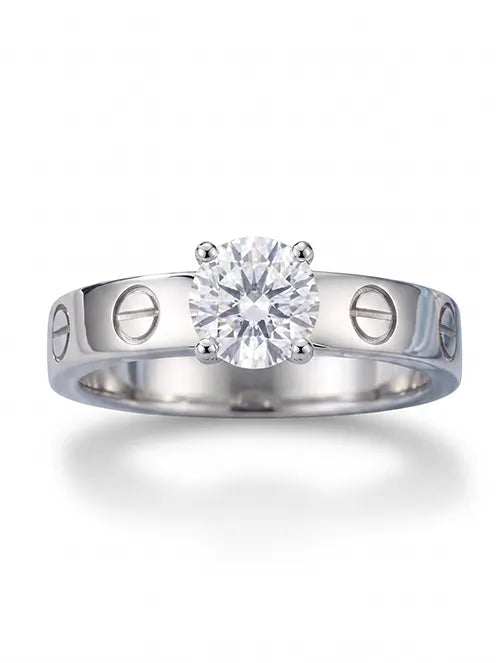 Anillo Solitario de Acero Quirúrgico 316L Waterproof con Cristal | Steelo Joyas