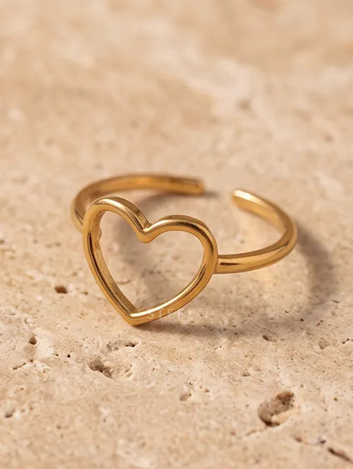 Anillo Corazón Romance Doré de Acero Inox Dorado