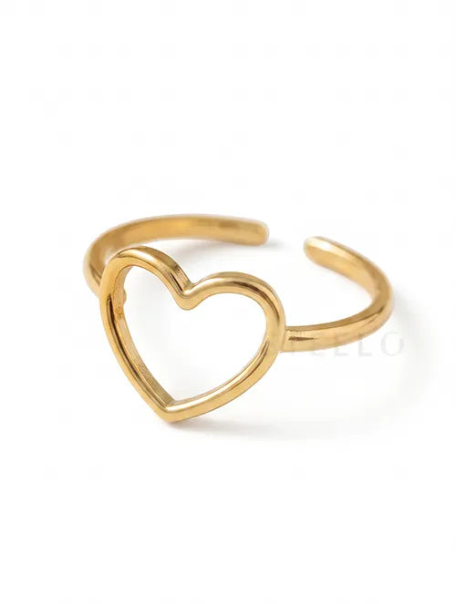 Anillo Corazón Romance Doré de Acero Inox Dorado