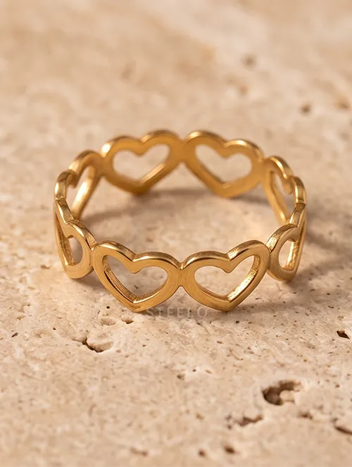 Anillo Mor Ajustable de Acero Inox Dorado