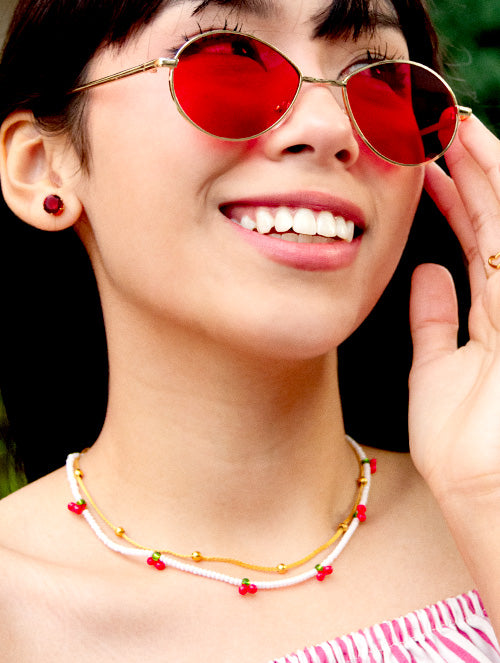 Collar Mostacillas Cherry