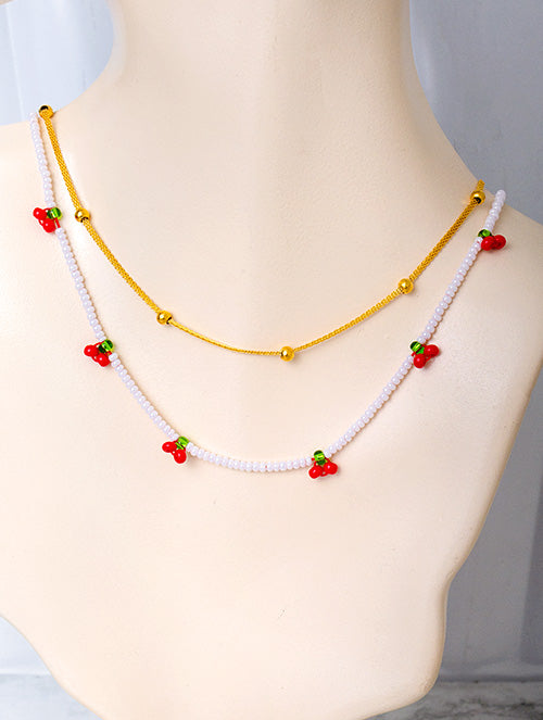 Collar Mostacillas Cherry