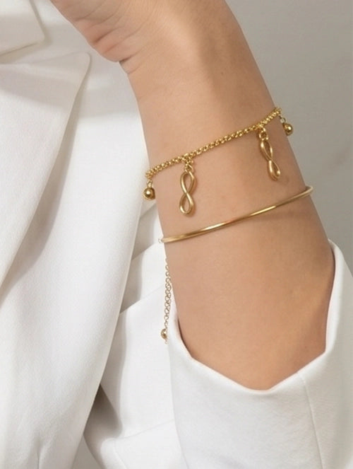 Pulsera de Acero Quirúrgico 316L con Baño PVD Oro 18K Infinito para Mujer