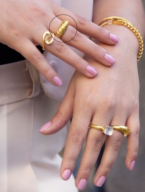 Anillo Croissant Acero Dorado