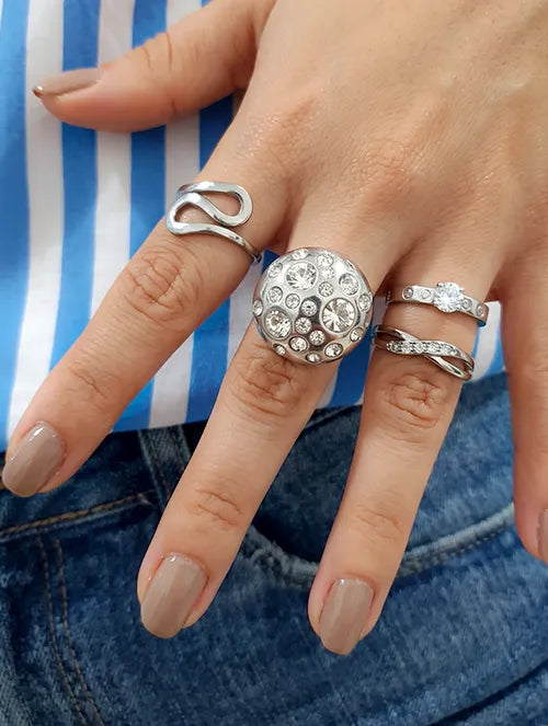 Anillo Olas de Acero Quirúrgico 316L Waterproof | Steelo Joyas