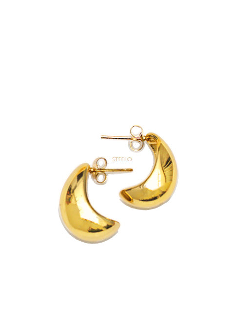 Aretes de Acero Quirúrgico Dorado Media Gota