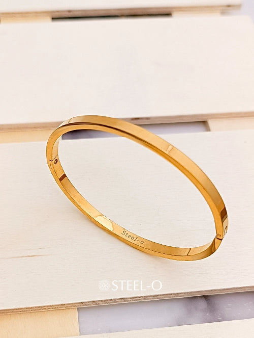 Brazalete Puñera Abierta Dorado Top Acero Quirúrgico