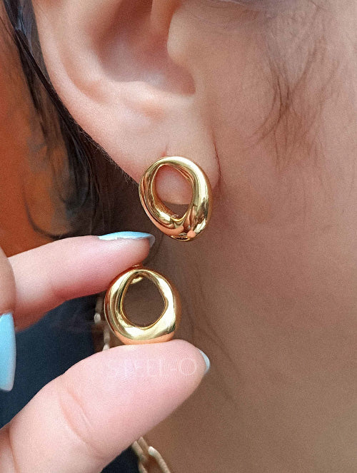 Aretes de Acero Quirúrgico Dorado Loop