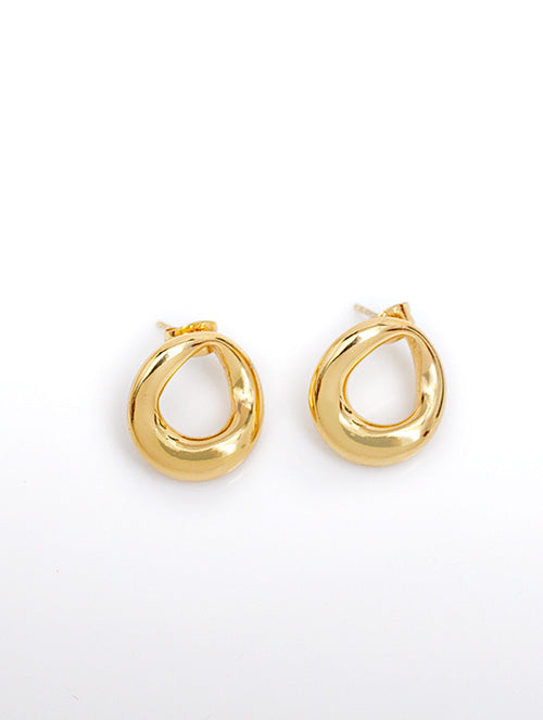 Aretes de Acero Baño Dorado Montreal