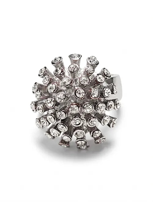Anillo Destello Chunky de Acero Quirúrgico 316L con Cristales | Steelo Joyas