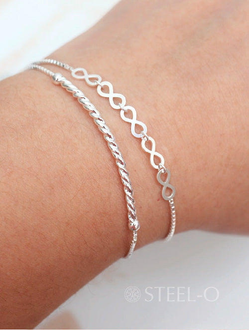 Set de 2 Pulseras de Plata 925