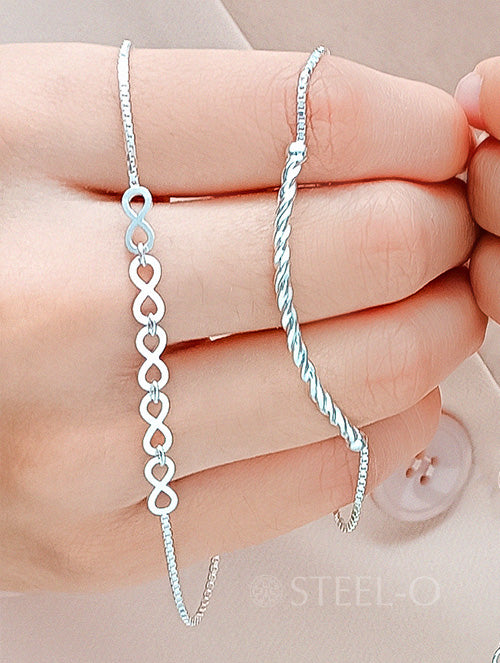 Set de 2 Pulseras de Plata 925