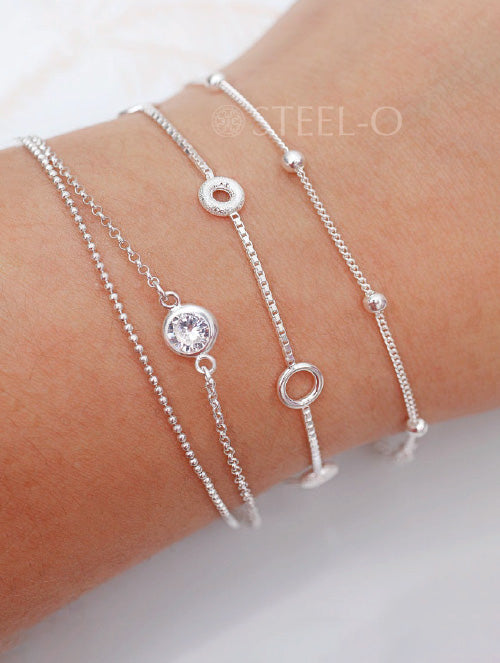 Set de 3 Pulseras de Plata 925